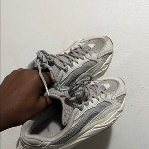 Yeezy Kids Sneakers in Gray and Cream